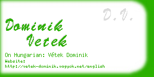 dominik vetek business card