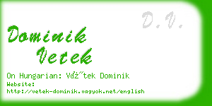 dominik vetek business card